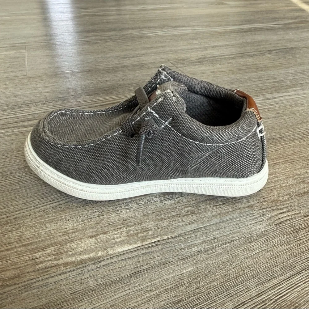 Max + Jake Buddy Toddler Slip On Shoes Size 7M Gray Canvas Casual Boat Shoe